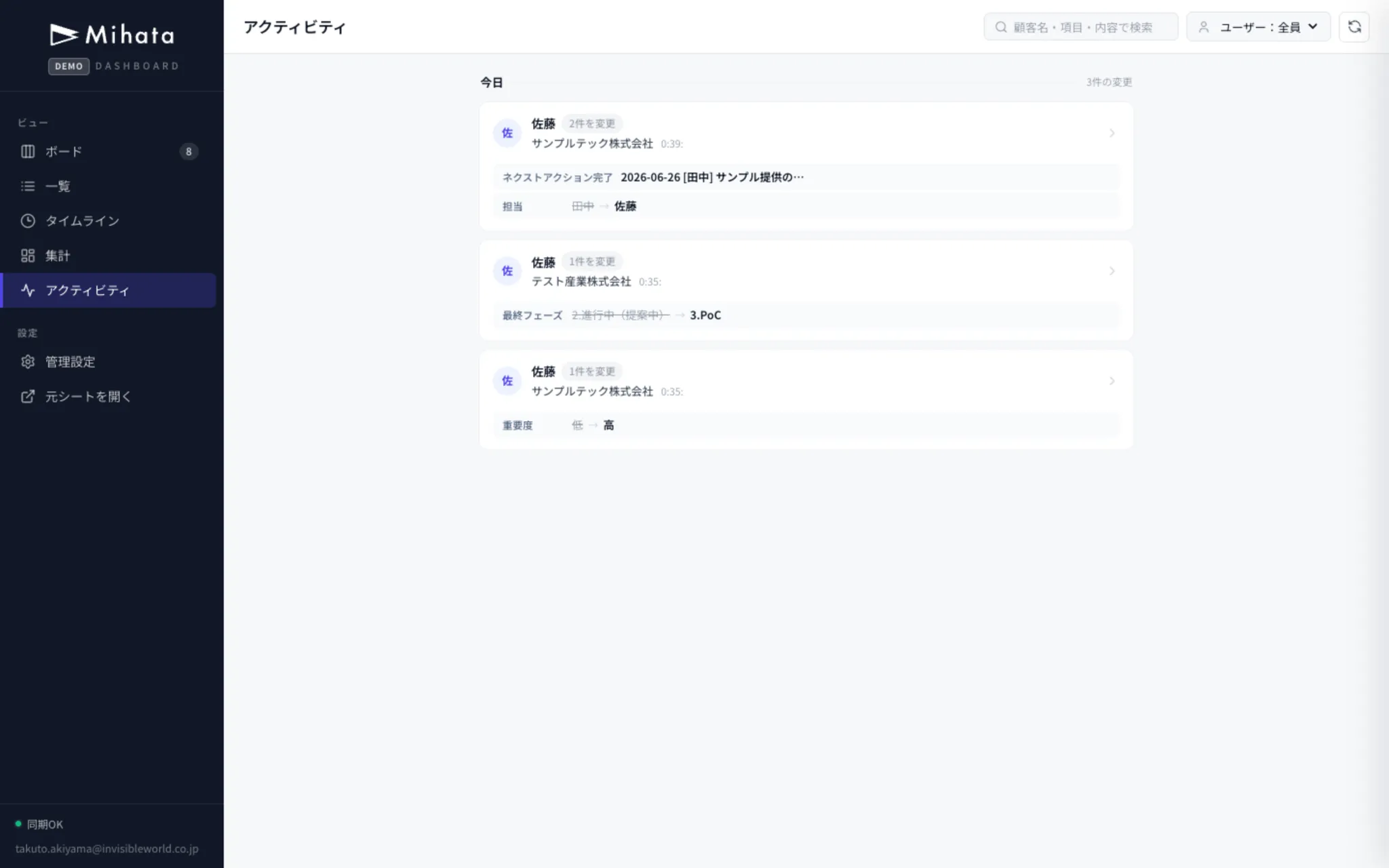 アクティビティ